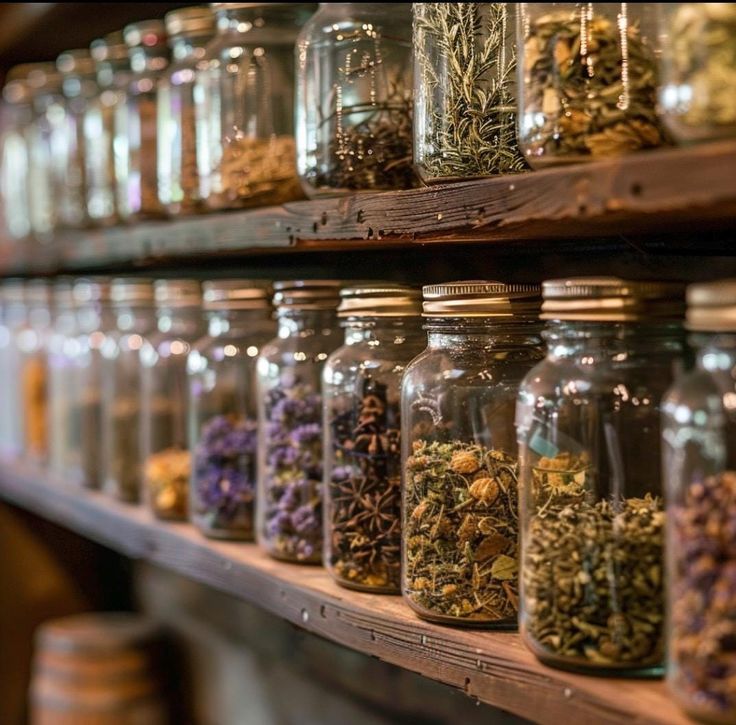 Grandmother preparing herbal remedies